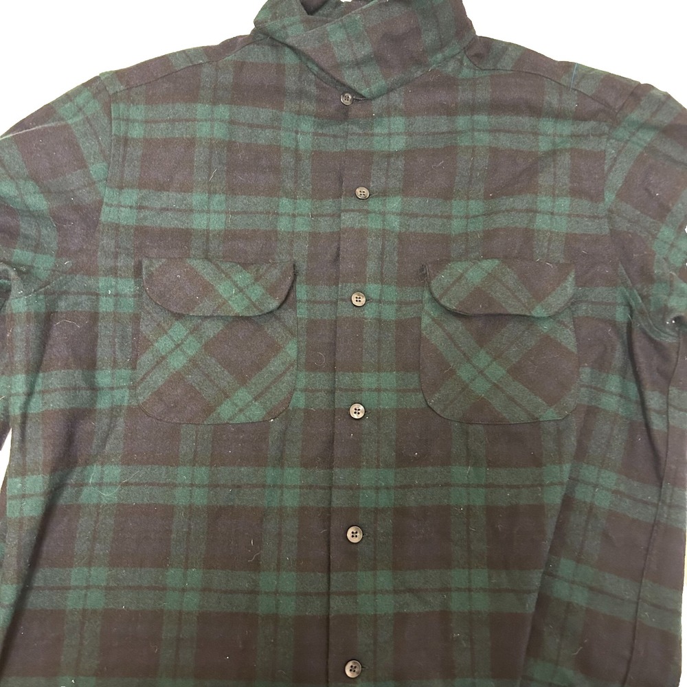 Vintage Pendleton Board Shirt Loop Mens XL‎ Green Blackwatch Tartan Plaid Wool